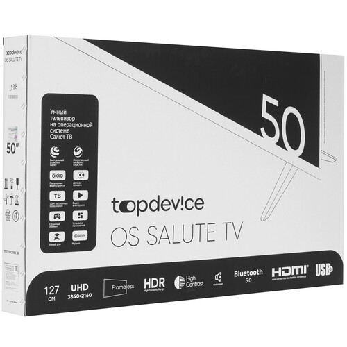 Купить 50" (127 см) Телевизор Topdevice TDTV50CS08U черный  9239253. Характеристики, отзывы и цены в Донецке