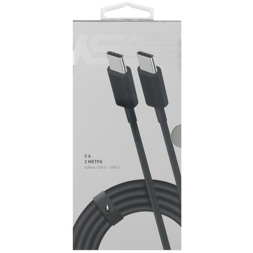 Купить Кабель круглый KEYRON USB Type-C - USB Type-C черный 2 м  4823676. Характеристики, отзывы и цены в Донецке