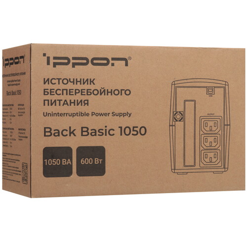 Купить ИБП Ippon Back Basic 1050  5624033. Характеристики, отзывы и цены в Донецке