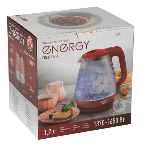 Купить Электрочайник Energy E-205 красный  9088420. Характеристики, отзывы и цены в Донецке