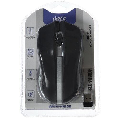 Купить Мышь беспроводная HIPER HOMW-07X-Silver  5605930. Характеристики, отзывы и цены в Донецке