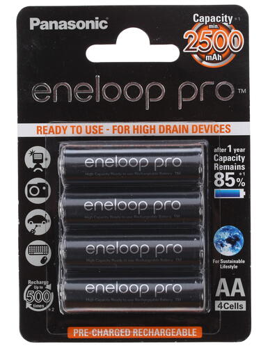 Купить Аккумулятор Panasonic Eneloop PRO 2500 мА*ч  1039203. Характеристики, отзывы и цены в Донецке