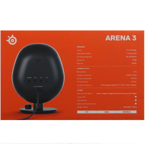 Купить Колонки SteelSeries ARENA 3 черный  5446598. Характеристики, отзывы и цены в Донецке