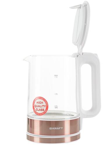 Купить Электрочайник KRAFT KF-KG1708WBZ белый  9052793. Характеристики, отзывы и цены в Донецке