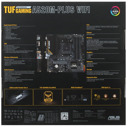 Купить Материнская плата ASUS TUF GAMING A520M-PLUS WIFI  4811078. Характеристики, отзывы и цены в Донецке