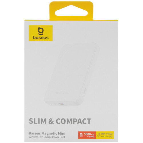 Купить Портативный аккумулятор Baseus Magnetic Mini C+Qi белый  5636192. Характеристики, отзывы и цены в Донецке