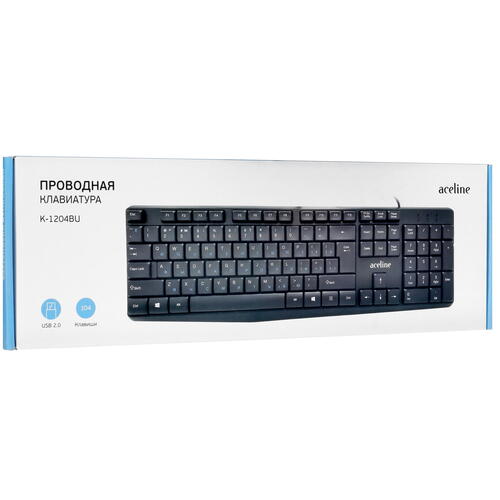 Купить Клавиатура  проводная Aceline K-1204BU  5030046. Характеристики, отзывы и цены в Донецке