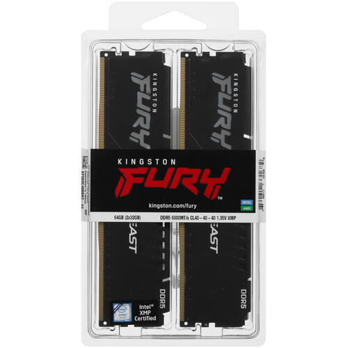 Купить Оперативная память Kingston FURY Beast Black [KF560C40BBK2-64] 64 ГБ  5093307. Характеристики, отзывы и цены в Донецке