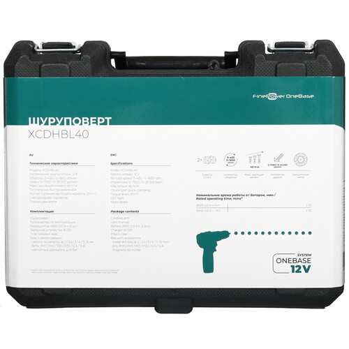 Купить Дрель-шуруповерт FinePower OneBase XCDHBL40 OneBase12  9171092. Характеристики, отзывы и цены в Донецке