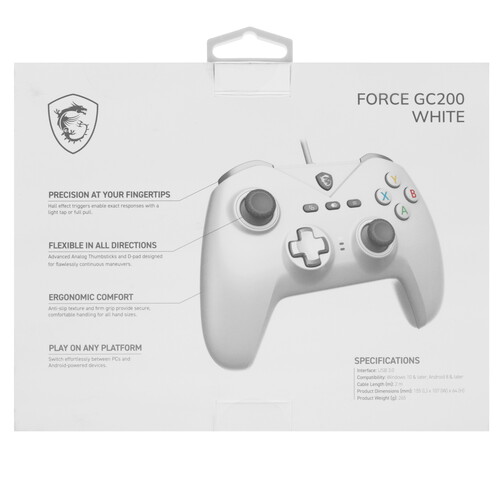 Купить Геймпад проводной MSI Force GC200 белый  5631827. Характеристики, отзывы и цены в Донецке