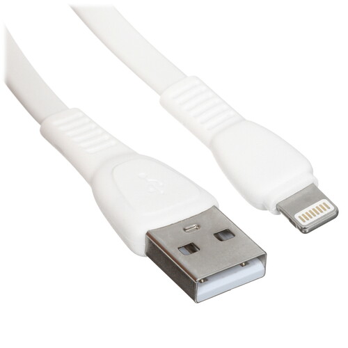 Купить Кабель плоский Hoco Lightning 8-pin - USB 2.0 Type-A белый 1 м  5475119. Характеристики, отзывы и цены в Донецке