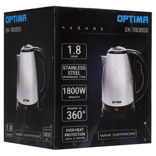 Купить Электрочайник OPTIMA EK-1808SS красный  9269568. Характеристики, отзывы и цены в Донецке