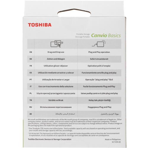 Купить 2 ТБ Внешний HDD Toshiba Canvio Basics  5412177. Характеристики, отзывы и цены в Донецке