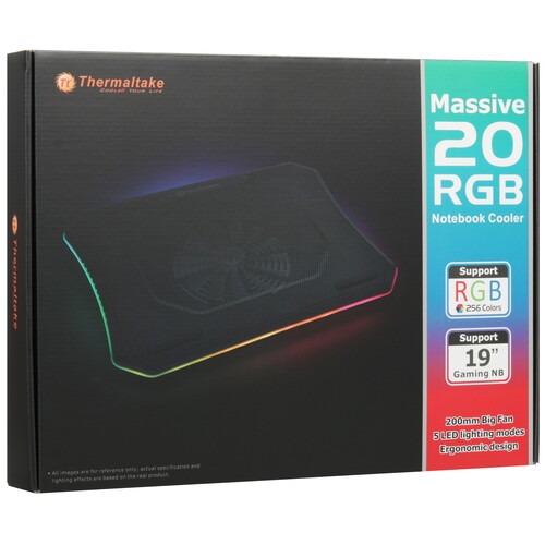 Купить Охлаждающая подставка Thermaltake Massive 20 RGB черный  5624026. Характеристики, отзывы и цены в Донецке
