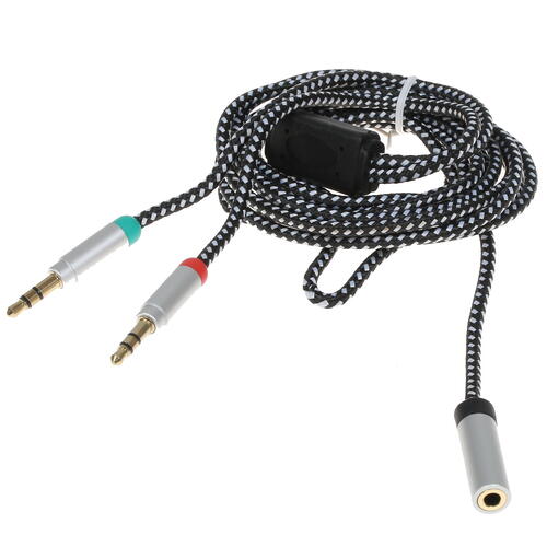 Купить Разветвитель   DEXP 4-pin 3.5 mm jack - 3-pin 3.5 mm jack x2 черный  1262461. Характеристики, отзывы и цены в Донецке