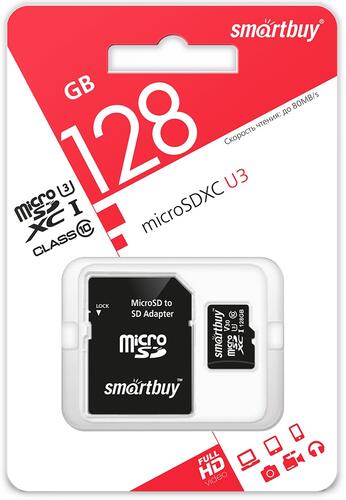 Купить Карта памяти Smartbuy microSDXC 128 ГБ [SB128GBSDU3-01]  5408630. Характеристики, отзывы и цены в Донецке