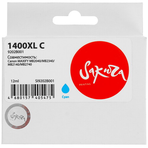 Купить Картридж Sakura 9202B001 (1400XL C) голубой  9159228. Характеристики, отзывы и цены в Донецке