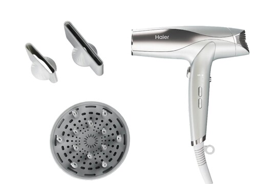 Купить Фен Haier HHD-602 белый/серебристый  5632375. Характеристики, отзывы и цены в Донецке