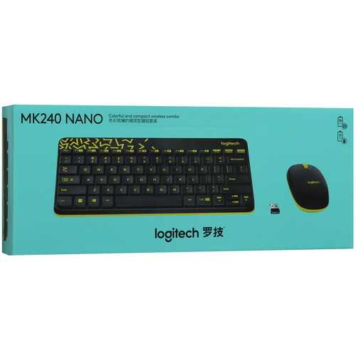 Купить Клавиатура+мышь беспроводная   Logitech MK240 Nano Black черный  5464671. Характеристики, отзывы и цены в Донецке