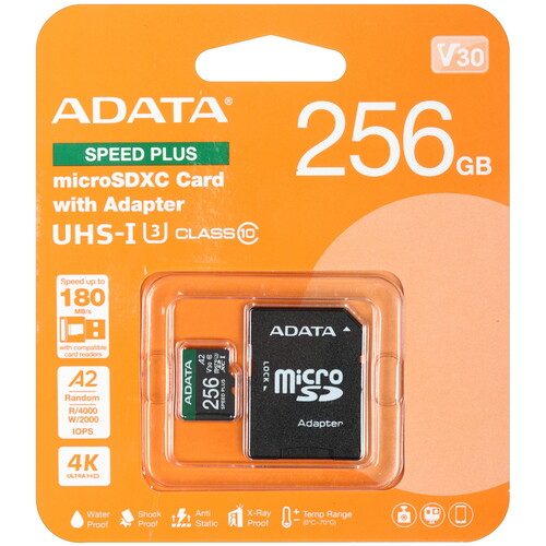 Купить Карта памяти Adata SPEED PLUS microSDXC 256 ГБ  5614418. Характеристики, отзывы и цены в Донецке
