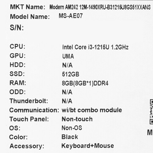 Купить 23.8" Моноблок MSI Modern AM242 12M-1490XRU  5489376. Характеристики, отзывы и цены в Донецке
