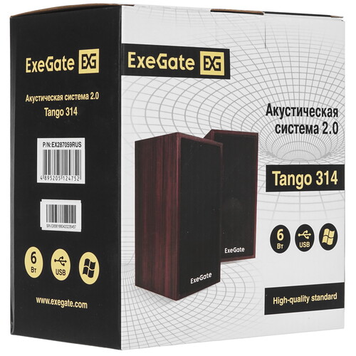 Купить Колонки ExeGate Tango 314 коричневый  5364317. Характеристики, отзывы и цены в Донецке