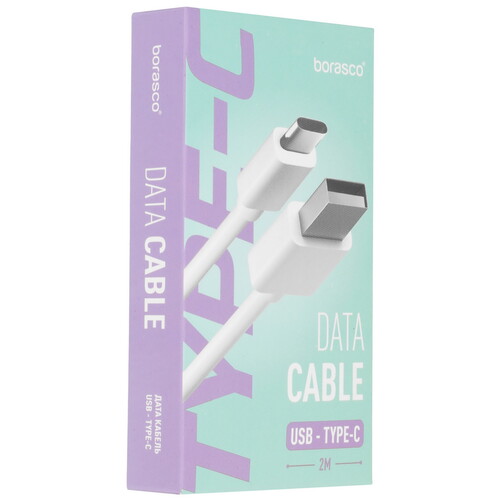 Купить Кабель круглый BoraSCO USB Type-C - USB 2.0 Type-A белый 2 м  5614045. Характеристики, отзывы и цены в Донецке