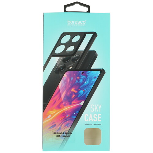 Купить Накладка  BoraSCO Sky Case для Samsung Galaxy S25 черный/прозрачный  5615205. Характеристики, отзывы и цены в Донецке