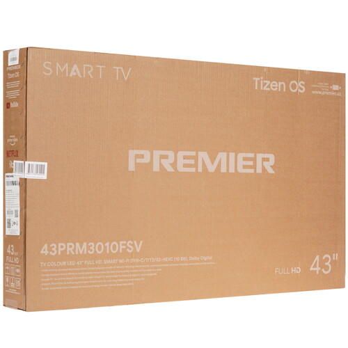 Купить 43" (109 см) Телевизор Premier 43PRM3010FSV черный  9211102. Характеристики, отзывы и цены в Донецке