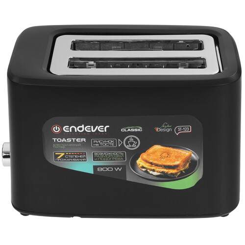 Купить Тостер Endever Skyline ST-123 черный  9023356. Характеристики, отзывы и цены в Донецке