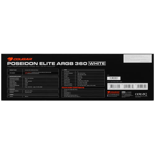 Купить Система охлаждения Cougar Poseidon Elite 360 ARGB  белая  5418817. Характеристики, отзывы и цены в Донецке