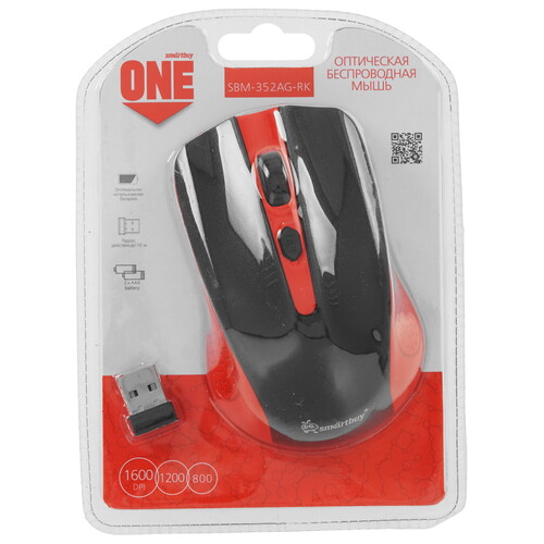 Купить Мышь беспроводная Smartbuy ONE 352 [SBM-352AG-RK] красный  9190257. Характеристики, отзывы и цены в Донецке