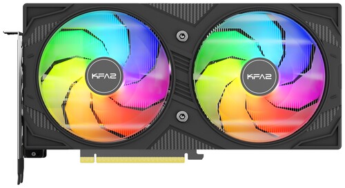 Купить Видеокарта KFA2 GeForce RTX 5060 ROCK(X) OC 2FAN RGB Black [56NSN8MDDAEK]  5629289. Характеристики, отзывы и цены в Донецке