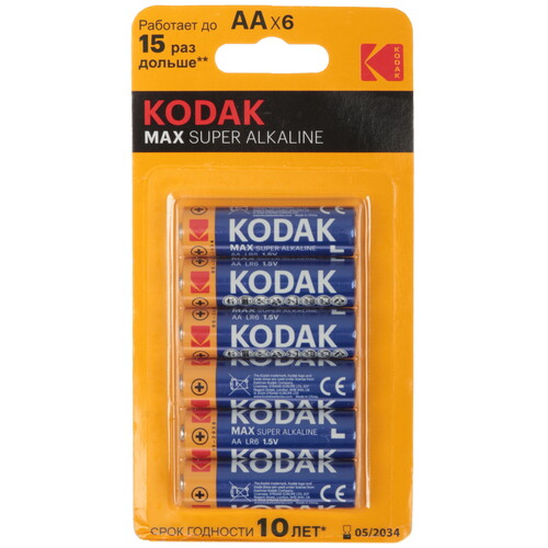 Купить Батарейка Kodak MAX SUPER Alkaline AA (LR6/ER14505/FR6/R6P)  9253193. Характеристики, отзывы и цены в Донецке