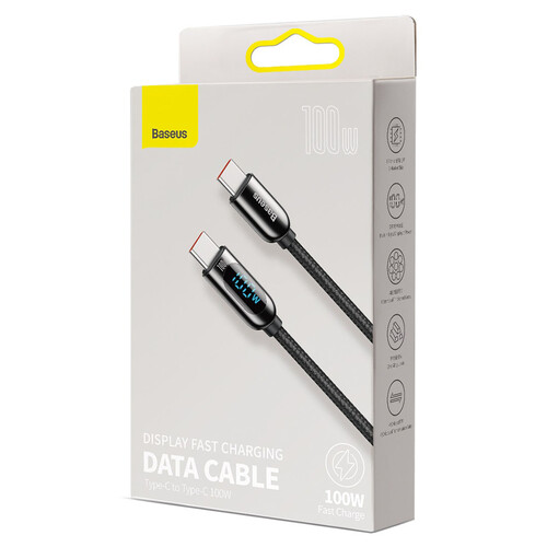 Купить Кабель круглый Baseus USB Type-C - USB Type-C черный 2 м  5627763. Характеристики, отзывы и цены в Донецке