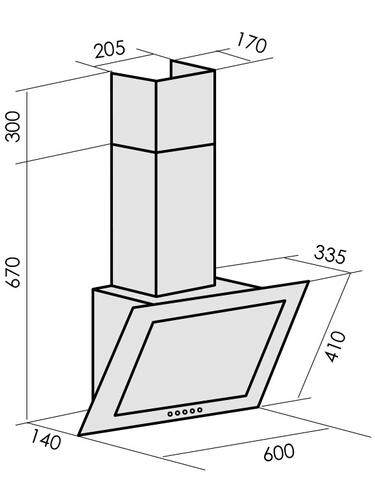 Купить Вытяжка наклонная MBS GALTONIA 160 GLASS черный/черный  8130128. Характеристики, отзывы и цены в Донецке