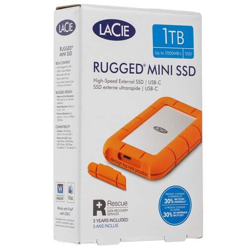 Купить 1024 ГБ Внешний SSD LaCie Rugged Mini  5471276. Характеристики, отзывы и цены в Донецке
