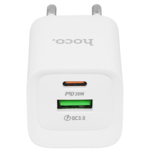 Купить Сетевое зарядное устройство Hoco C147A белый  5609301. Характеристики, отзывы и цены в Донецке
