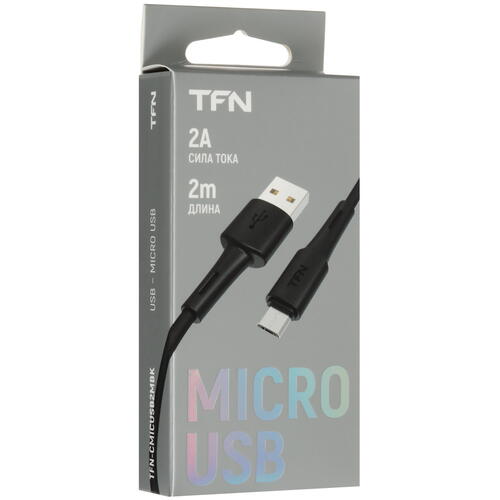 Купить Кабель круглый TFN micro USB - USB 2.0 Type-A черный 2 м  5465804. Характеристики, отзывы и цены в Донецке