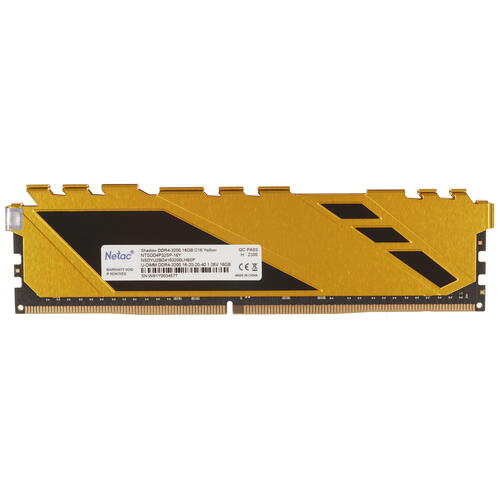 Купить Оперативная память Netac Shadow [NTSDD4P32SP-16Y] 16 ГБ  9903364. Характеристики, отзывы и цены в Донецке
