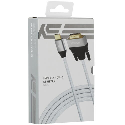 Купить Кабель  KEYRON HDMI - DVI-D, 1.8 м  5027691. Характеристики, отзывы и цены в Донецке