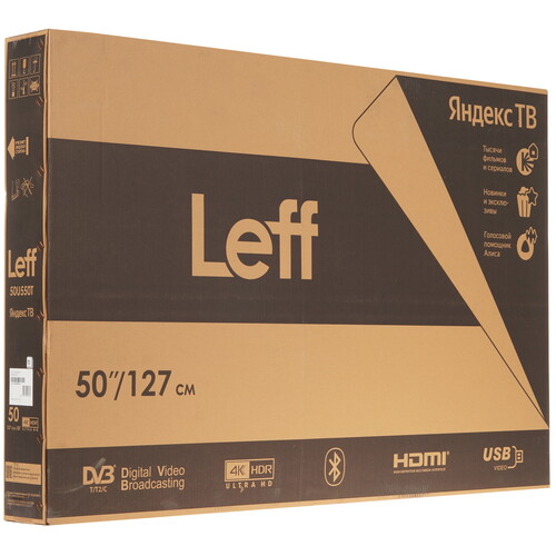 Купить 49.5" (126 см) Телевизор Leff 50U550T черный  9120500. Характеристики, отзывы и цены в Донецке