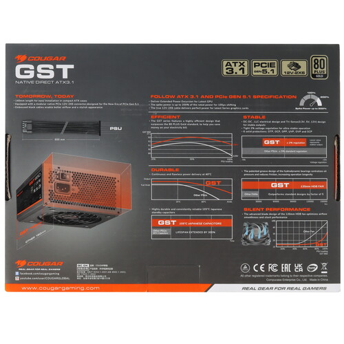 Купить Блок питания Cougar GST 850W  5454631. Характеристики, отзывы и цены в Донецке