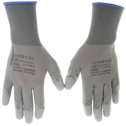 Купить Перчатки трикотажные с полимерным покрытием Scaffa PU1850T-GR-11  5320244. Характеристики, отзывы и цены в Донецке