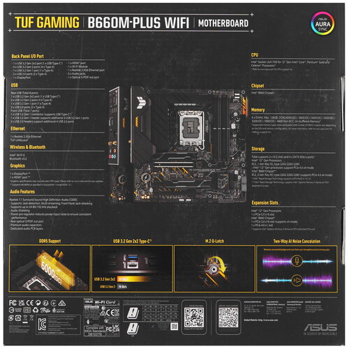 Купить Материнская плата ASUS TUF GAMING B660M-PLUS WIFI  9041975. Характеристики, отзывы и цены в Донецке