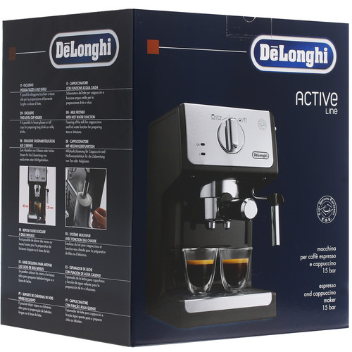 Купить Кофеварка рожковая DeLonghi Active Line ECP 33.21 черный  1269876. Характеристики, отзывы и цены в Донецке