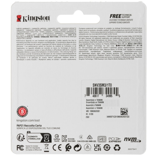 Купить 1000 ГБ M.2 NVMe накопитель Kingston NV3  5632845. Характеристики, отзывы и цены в Донецке