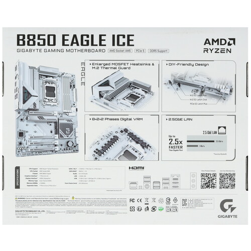 Купить Материнская плата GIGABYTE B850 EAGLE ICE  5627086. Характеристики, отзывы и цены в Донецке