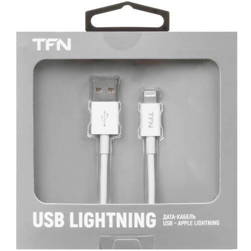 Купить Кабель круглый TFN Lightning 8-pin - USB 2.0 Type-A белый 2 м  9282222. Характеристики, отзывы и цены в Донецке