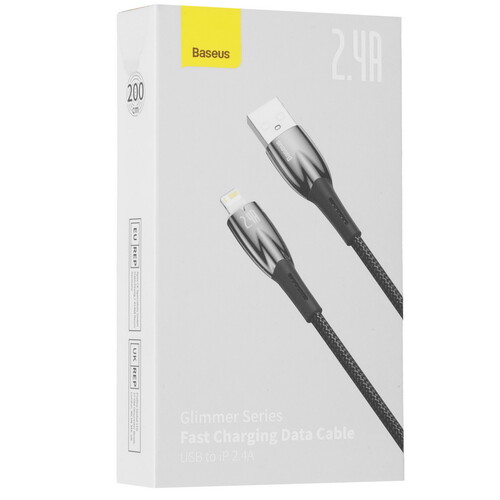 Купить Кабель круглый Baseus Lightning 8-pin - USB 2.0 Type-A черный 2 м  9167137. Характеристики, отзывы и цены в Донецке